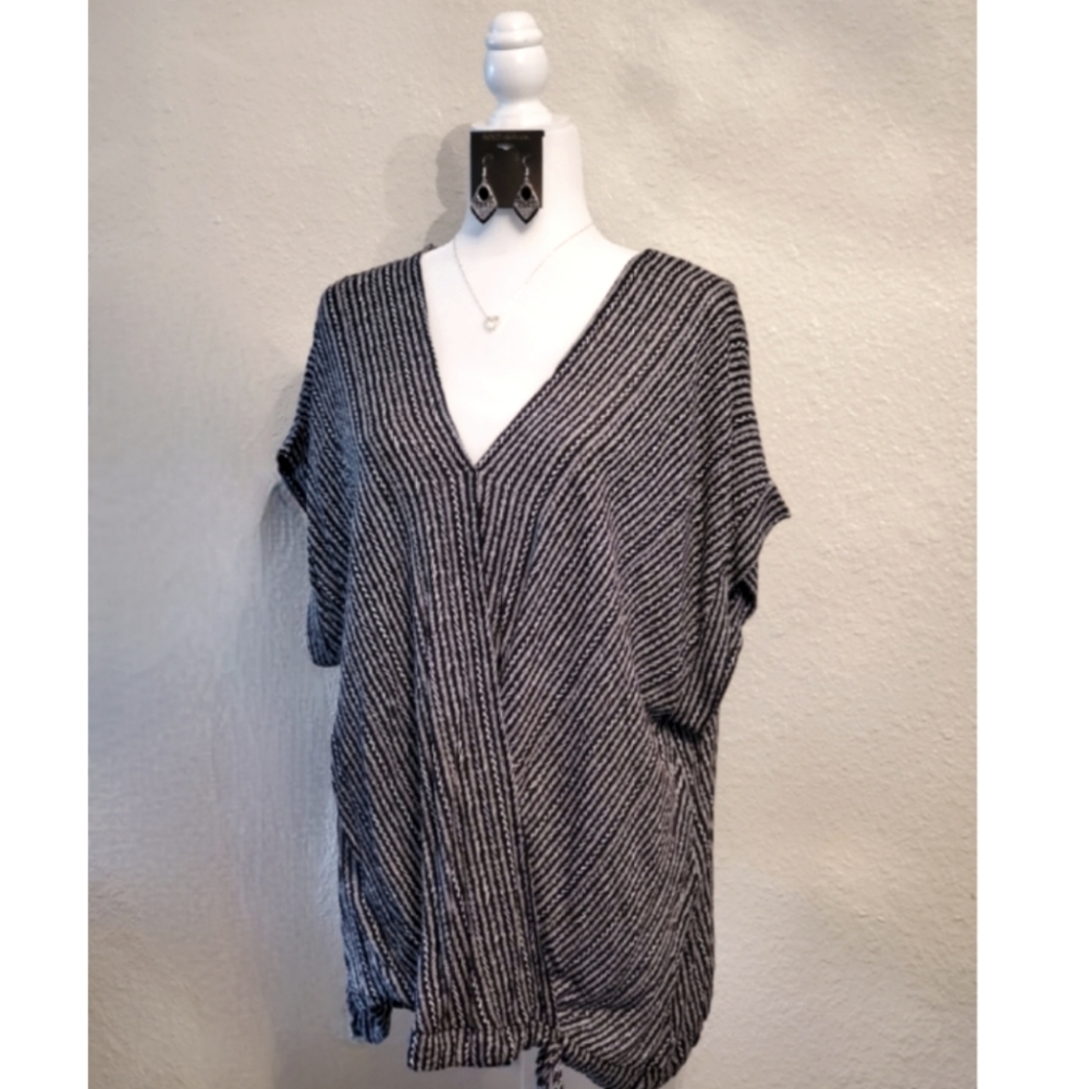 Short Sleeve Cross Front Blouse